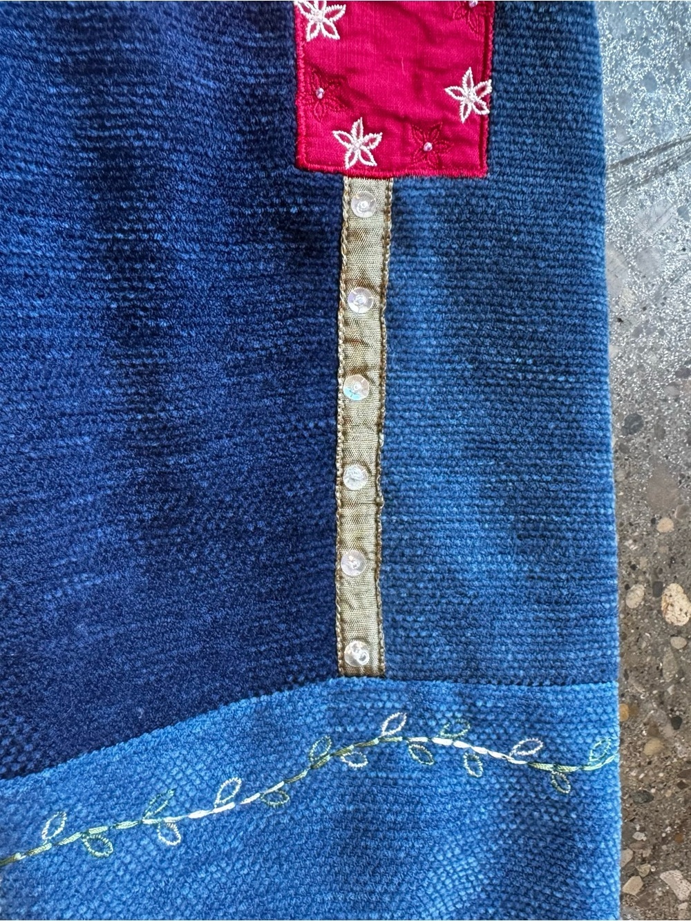 Vintage Koret City Blues Patchwork Denim Look Jacket Plus Size 18W Coquette 90s - Picture 12 of 14